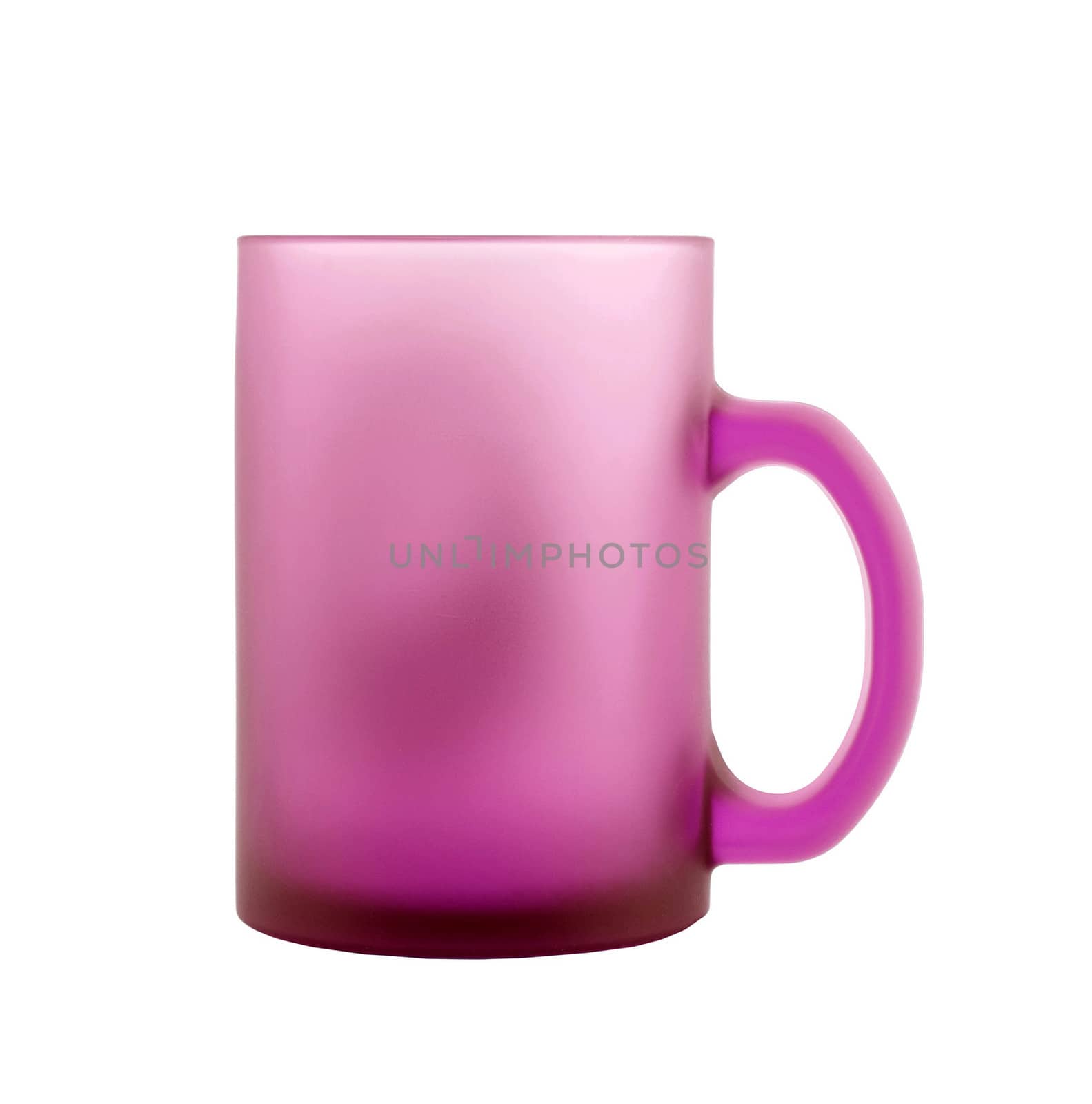 pink coffee mug isolated on white background