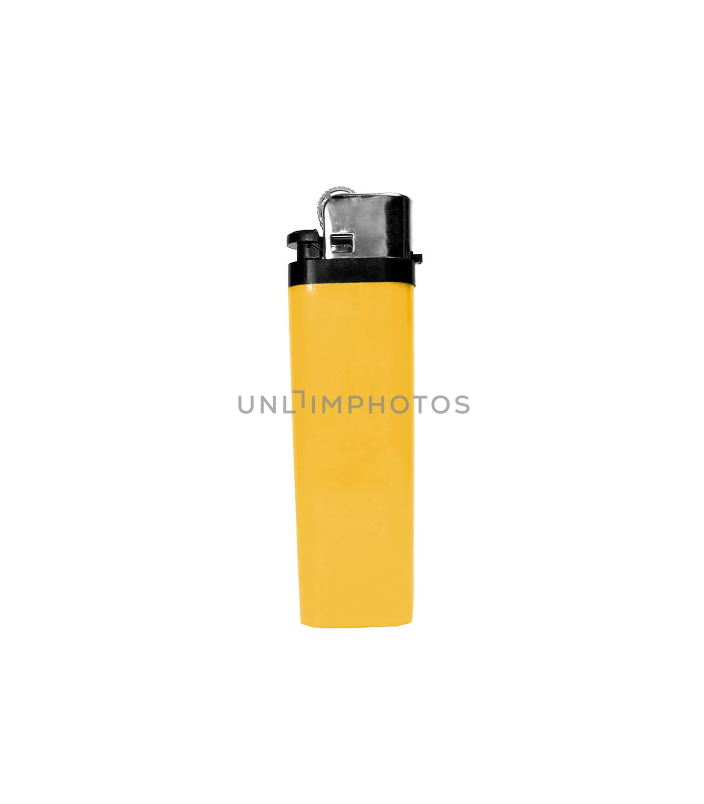 yellow lighter isolated on white by shutswis