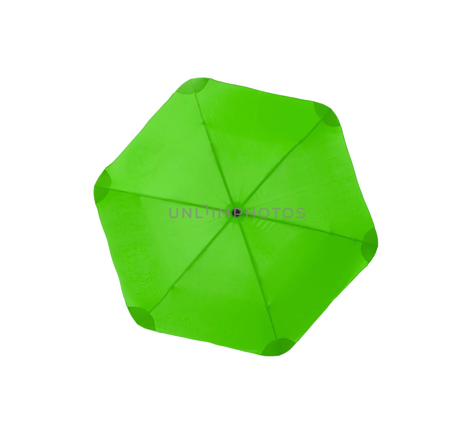 Bright green umbrella