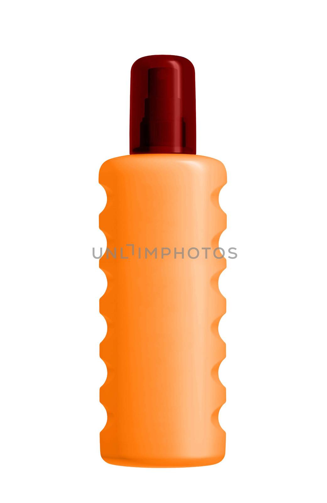 Bottle of sunscreen isolated over the white background by shutswis