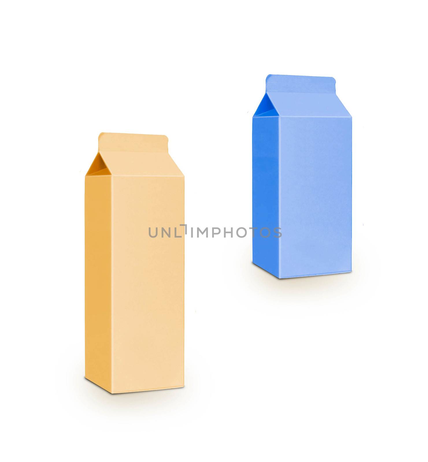 Milk boxes isolated on white