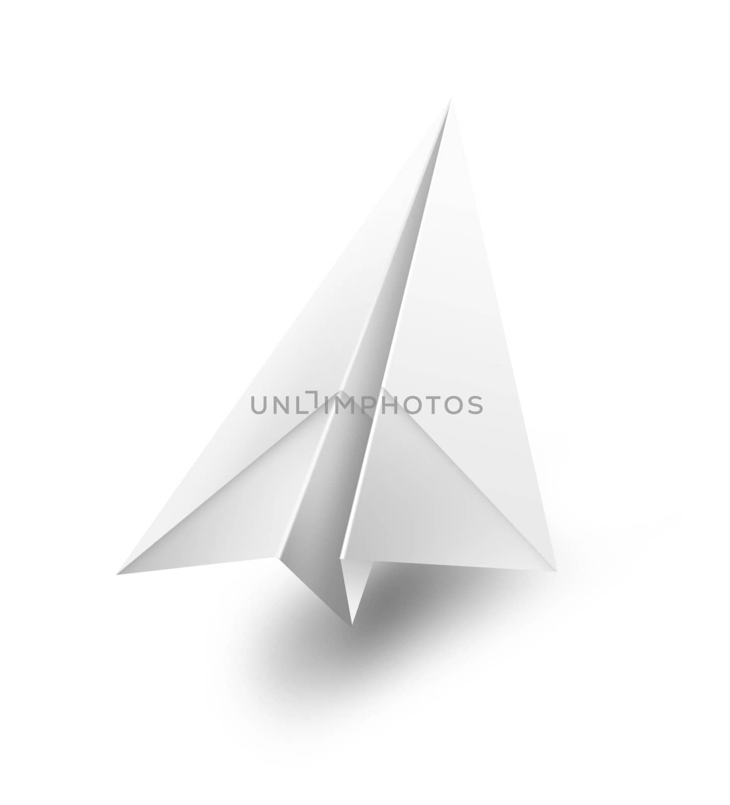 isolated paper airplane flying - 3d shape render illustration by shutswis