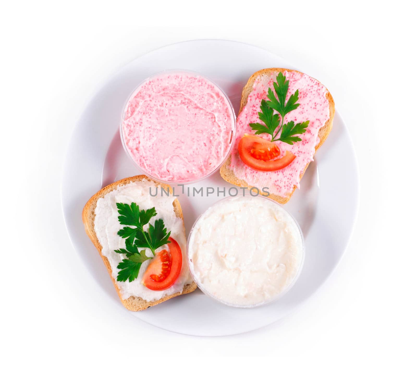 two toasts with caviar on plate