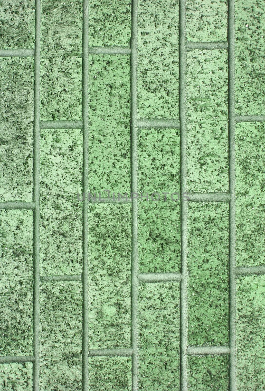 Green brick wall