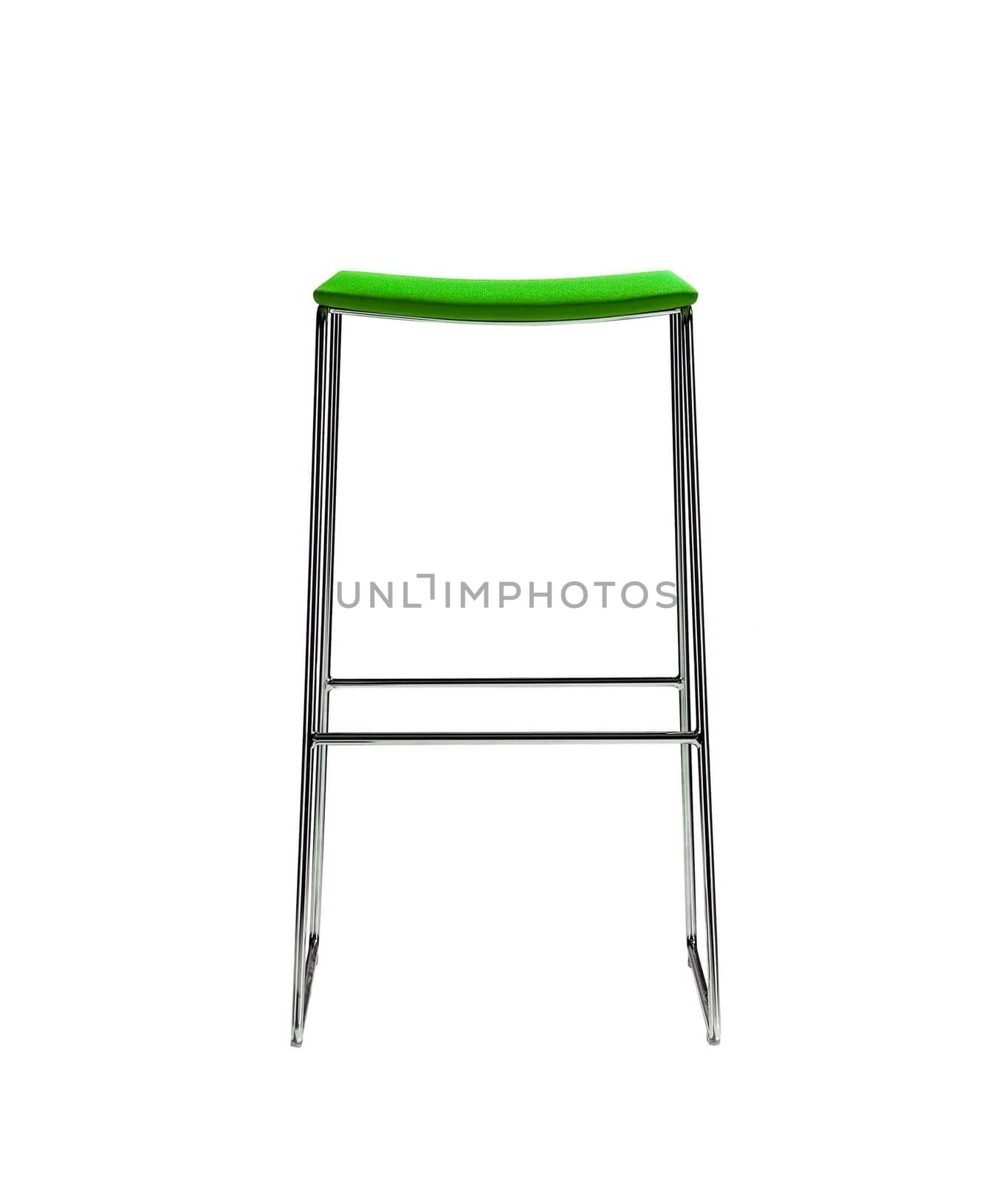 isolated green steel and metal chair