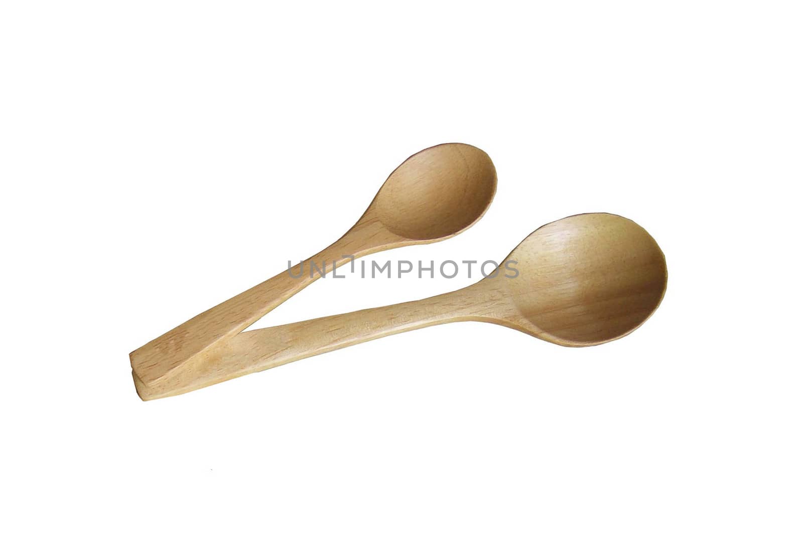 New wooden spoon isolated on a white background. by shutswis