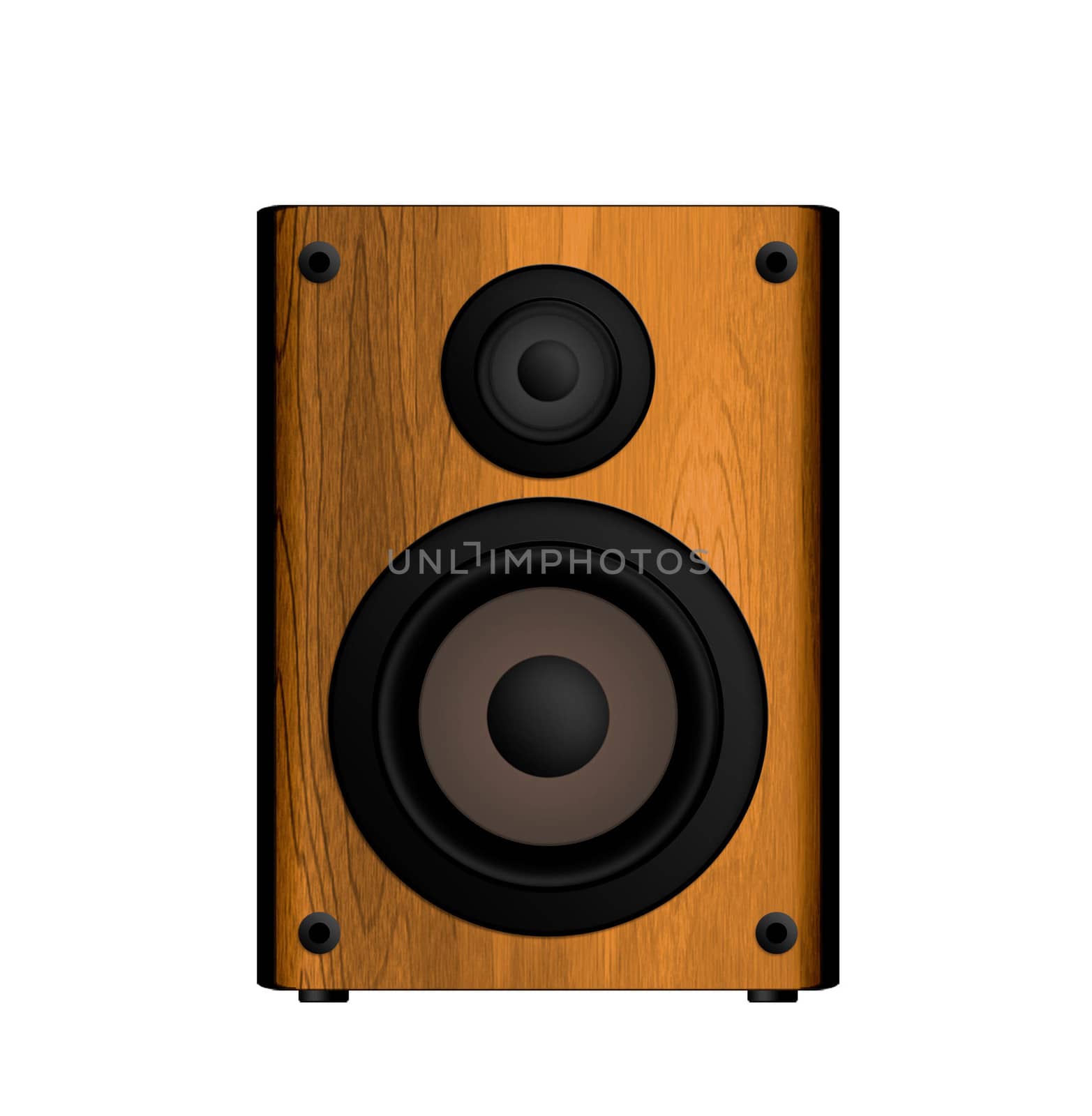 Wooden Loud Speaker Isolated on White by shutswis