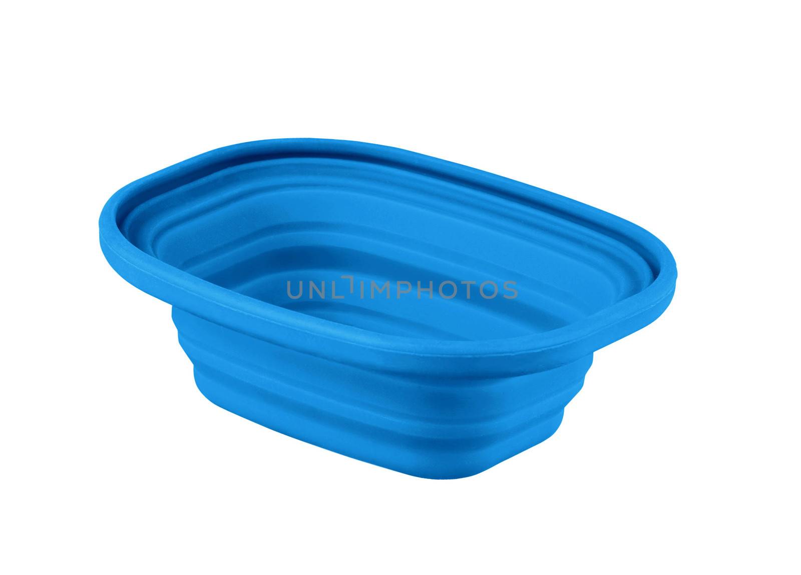 blue plastic food container