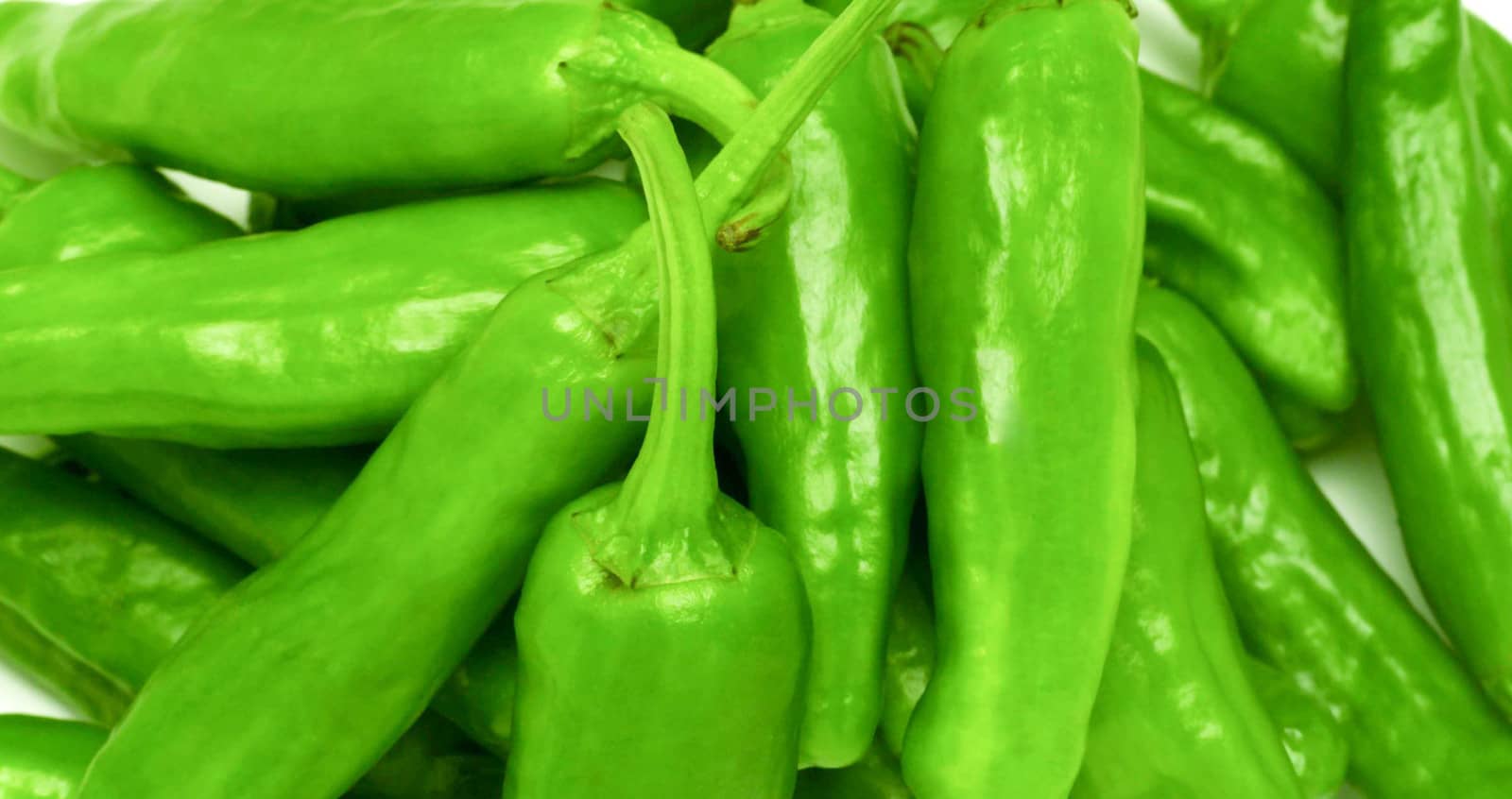 Lots of fresh green peppers