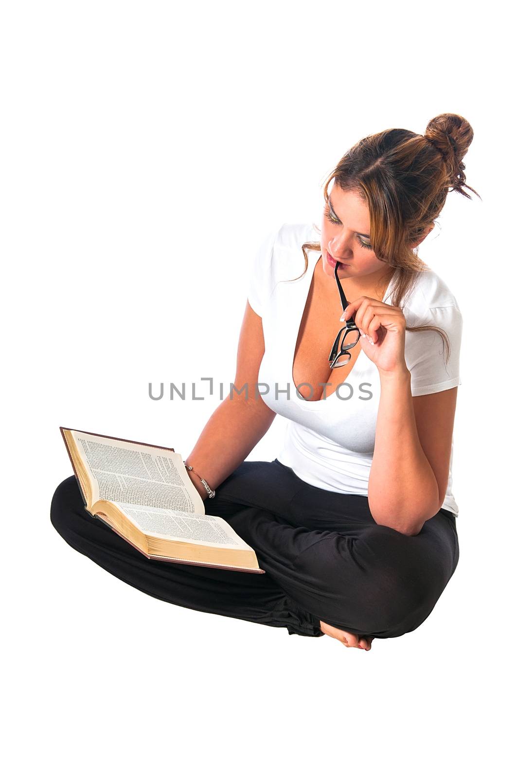 Pretty Young Woman Reading by rcarner