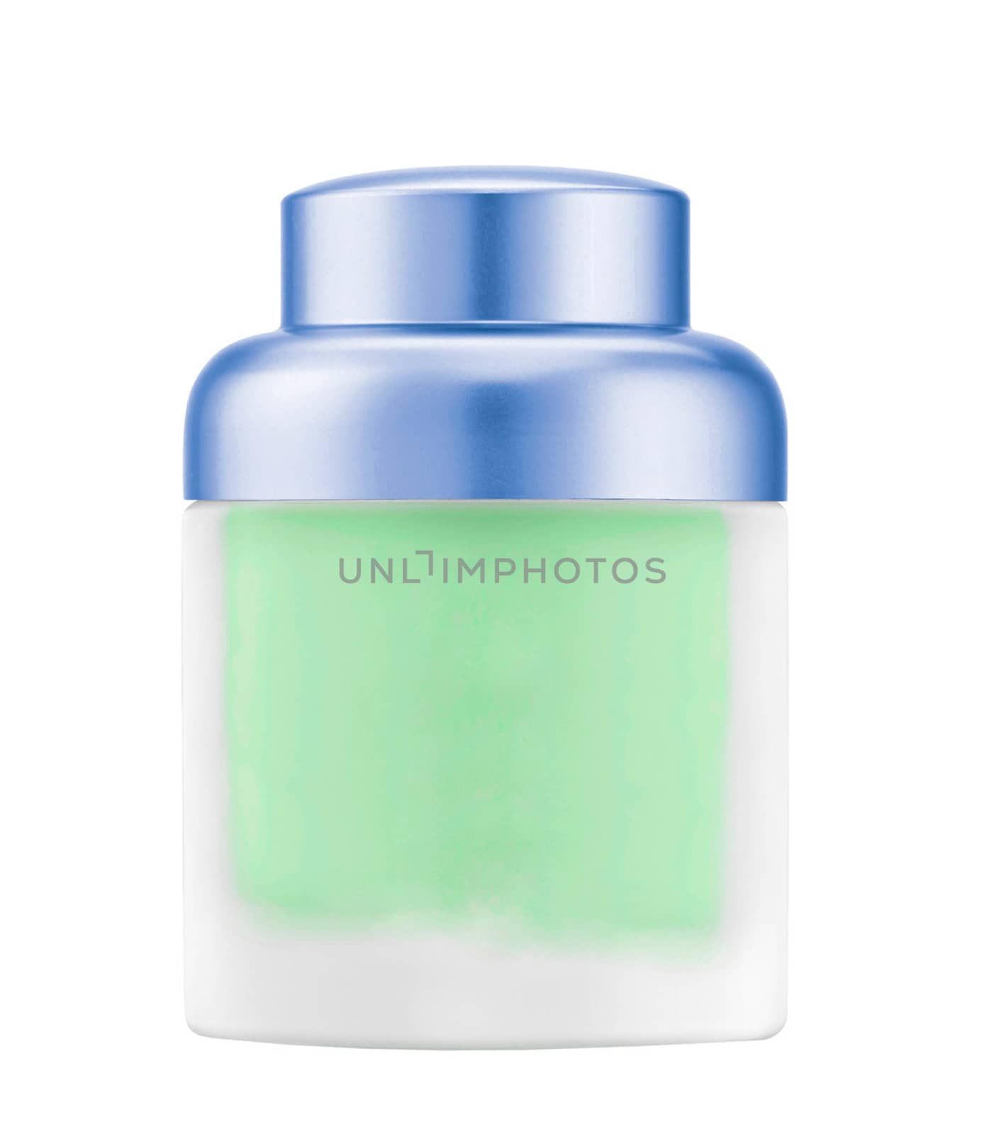 Cosmetics cream bottle with a white background