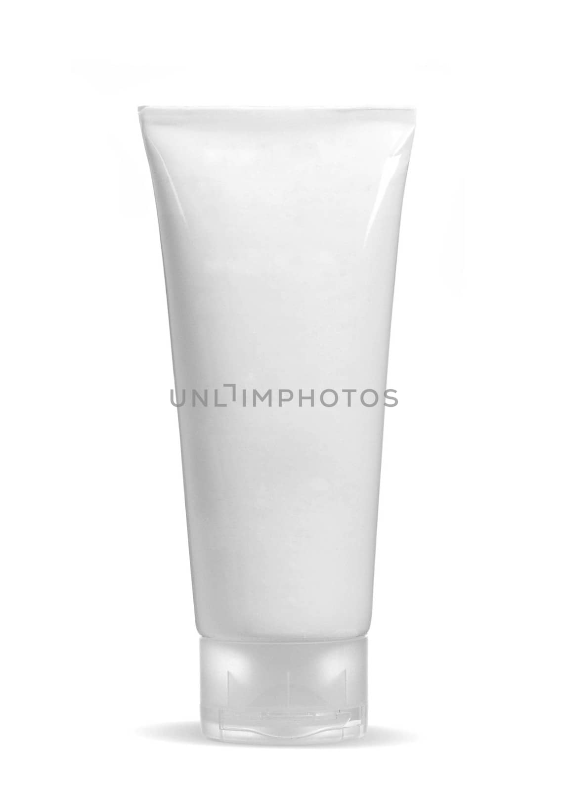 Standing White Tube with copy space isolated by shutswis