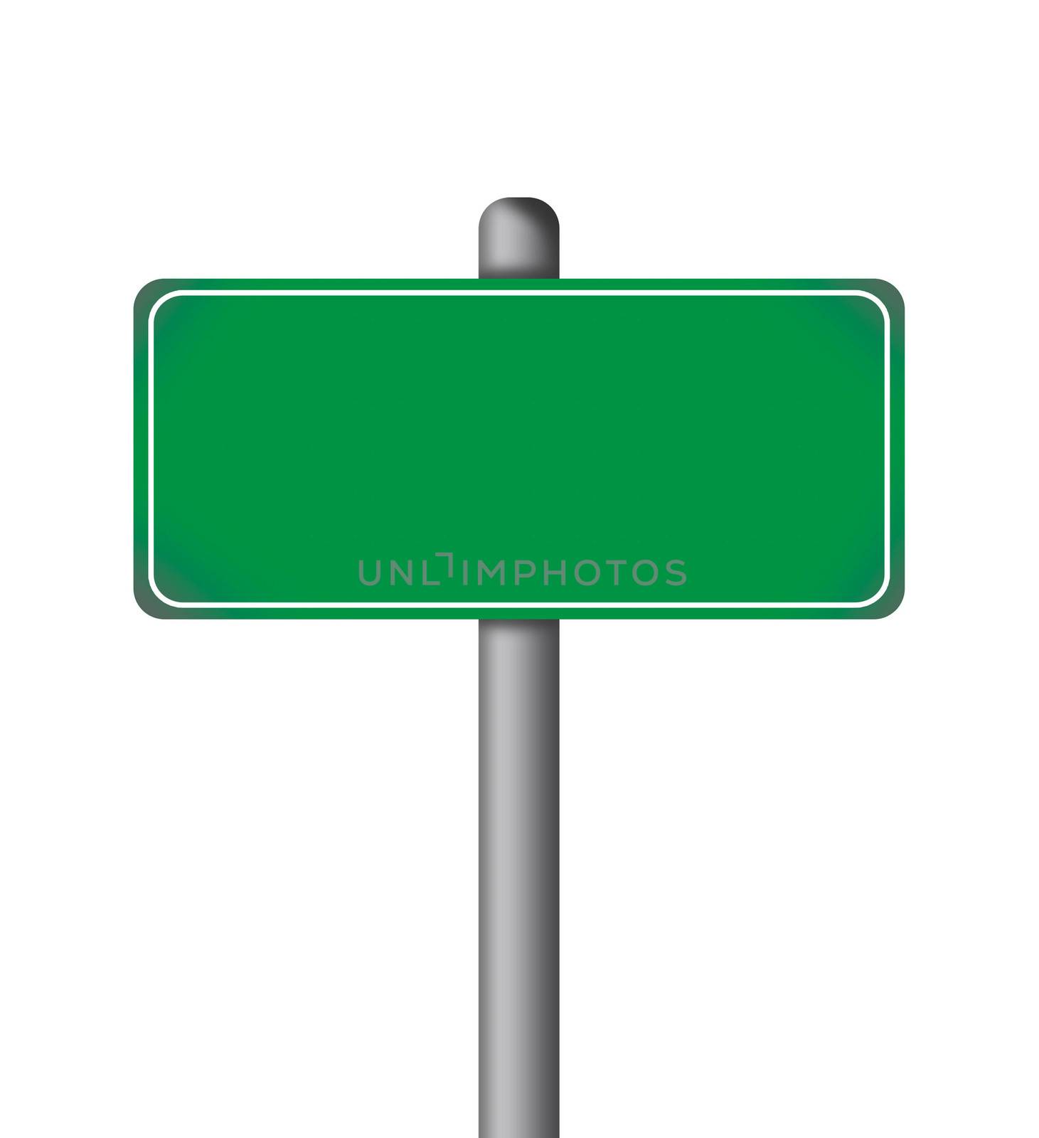 Blank Green Road Sign Isolated by shutswis