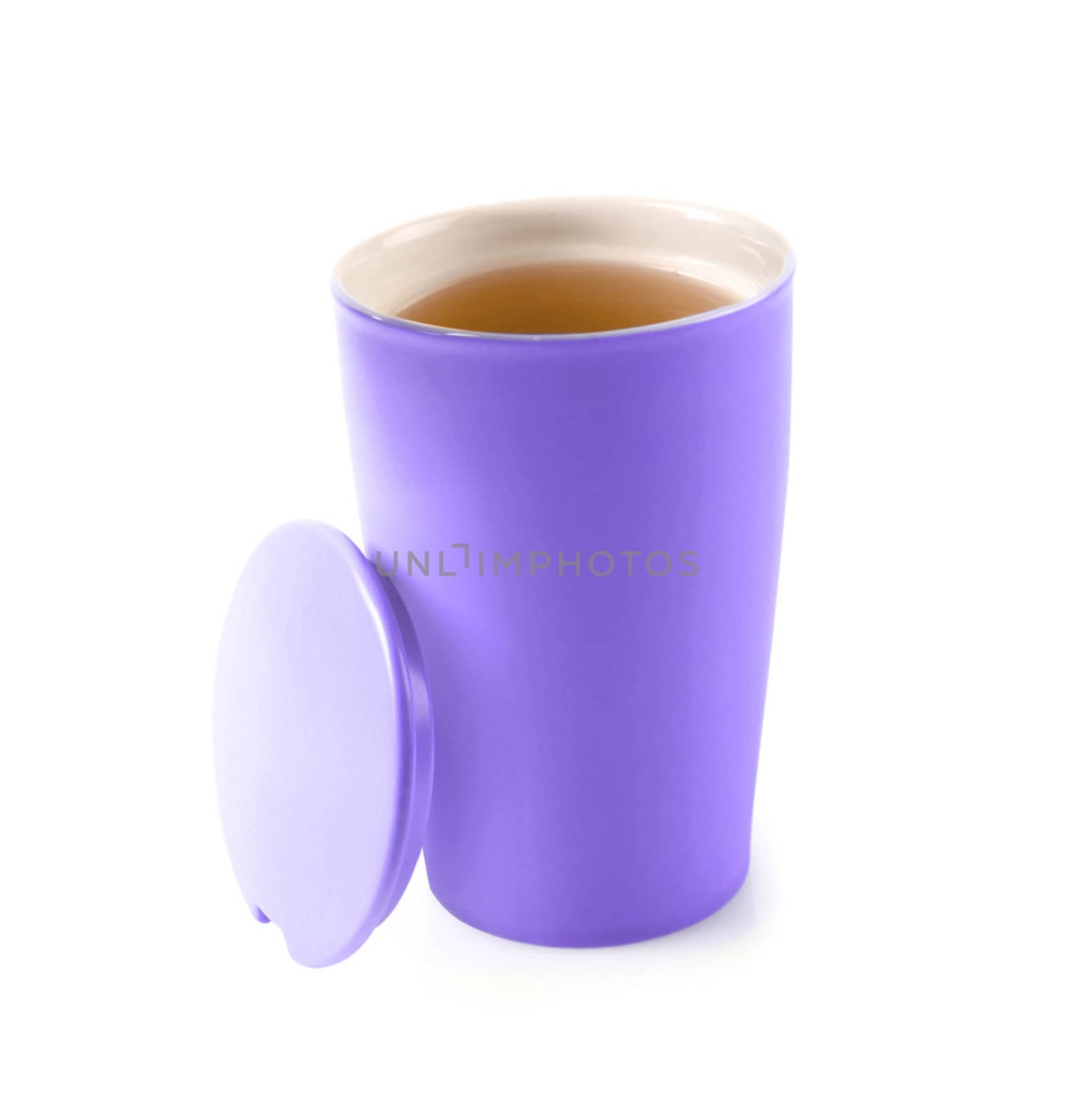 tea in thermos mug