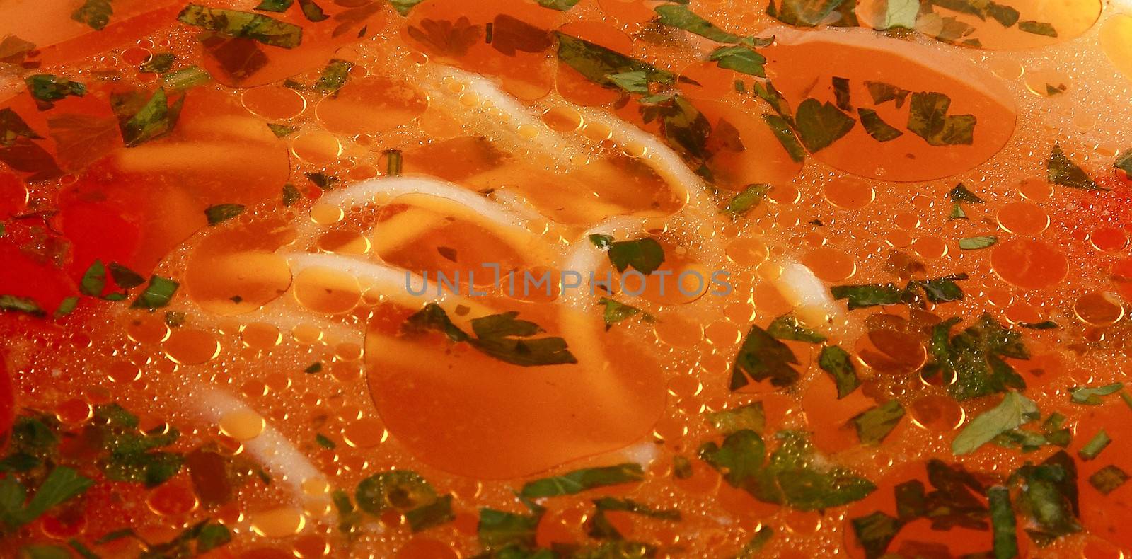 Close-up of soup with noodles