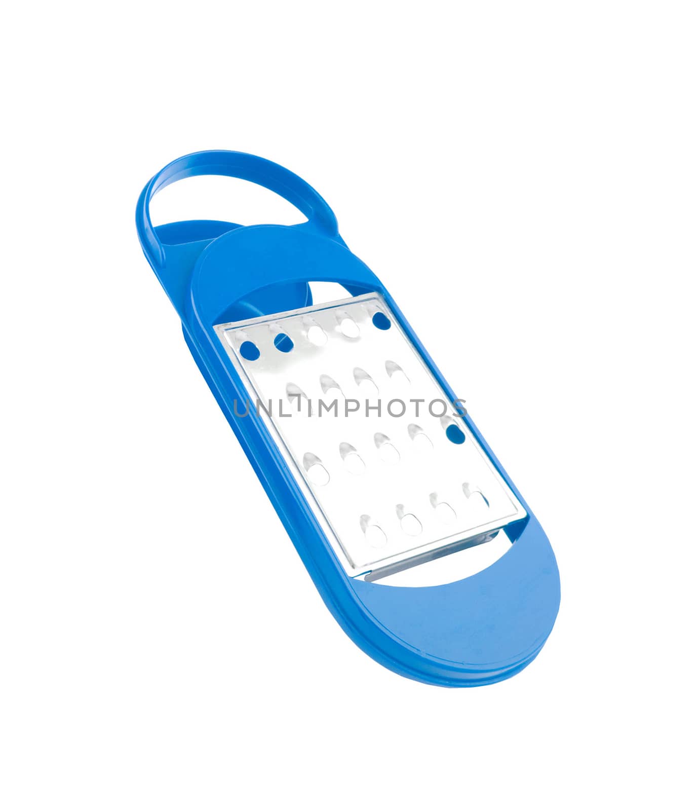 grater with a blue handle