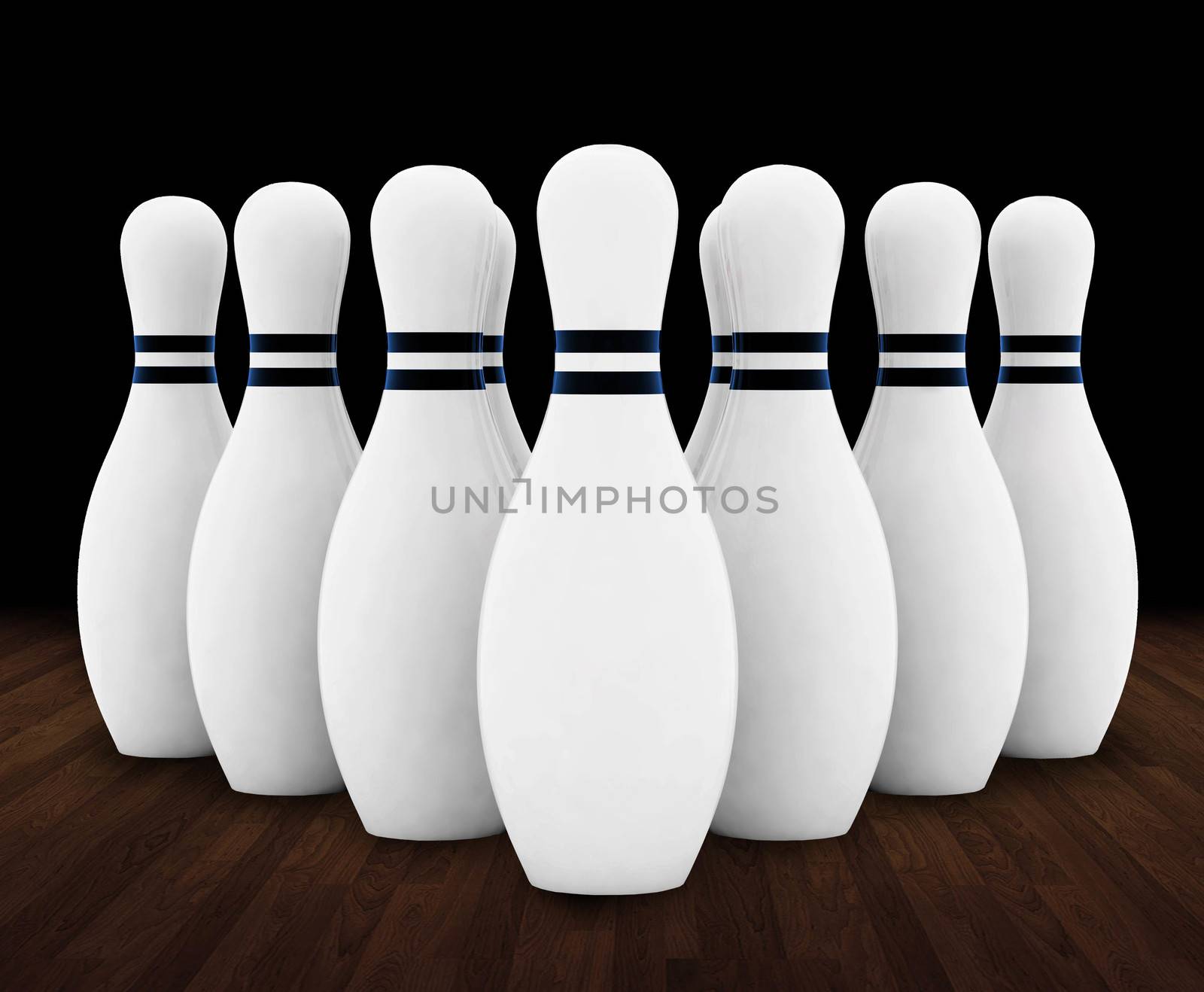 Bowling on floor black background by shutswis