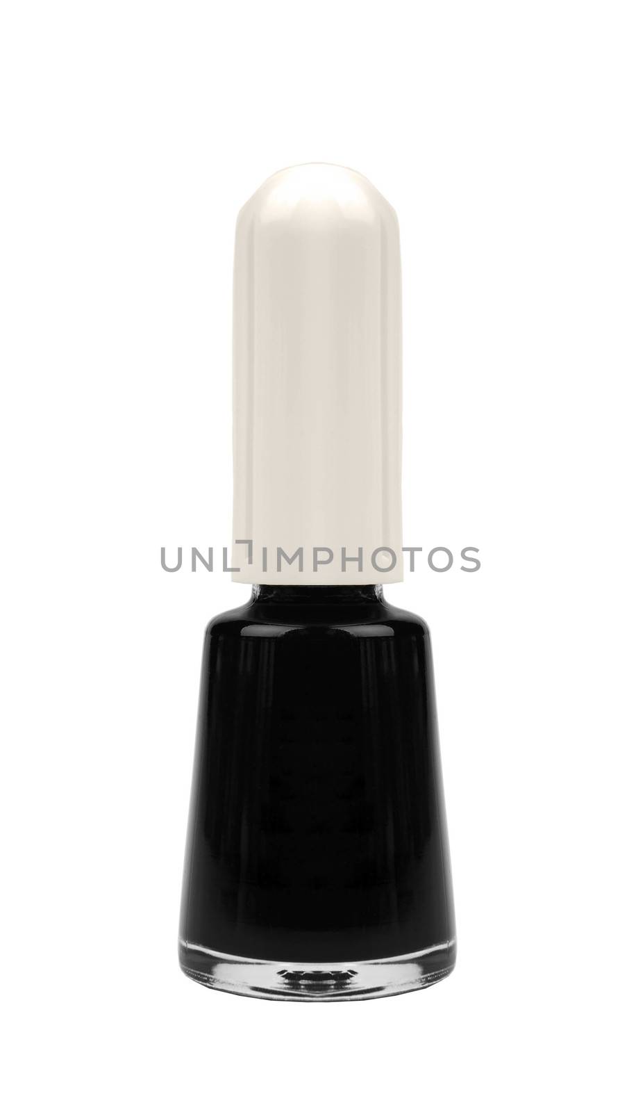 one bottle of nail polish isolated on white background