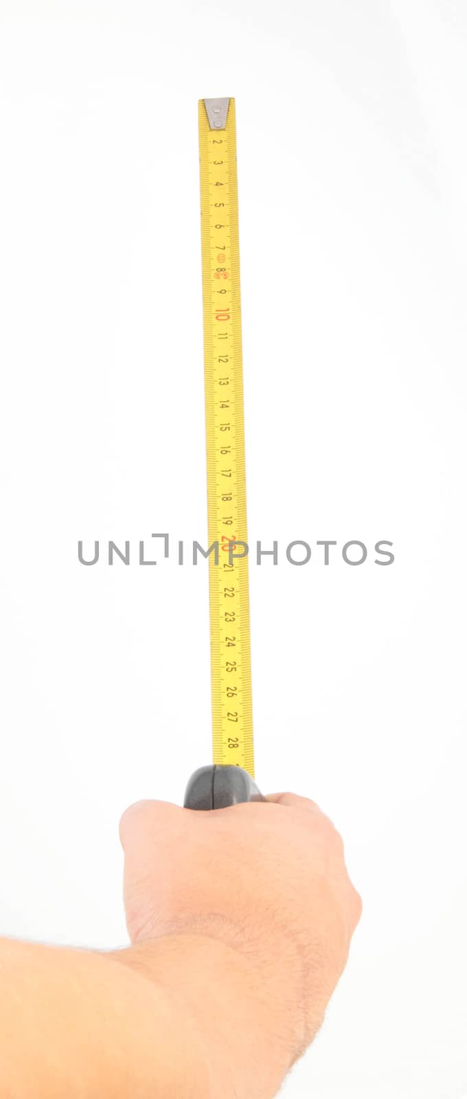 hand measuring by tape measure by shutswis