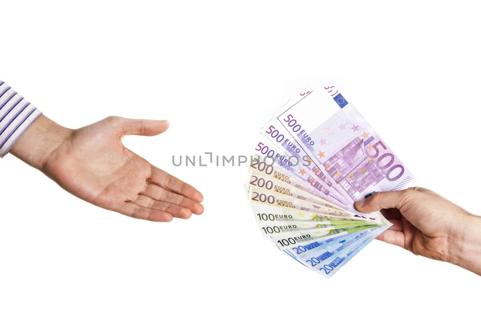 man hand taking euro notes by shutswis