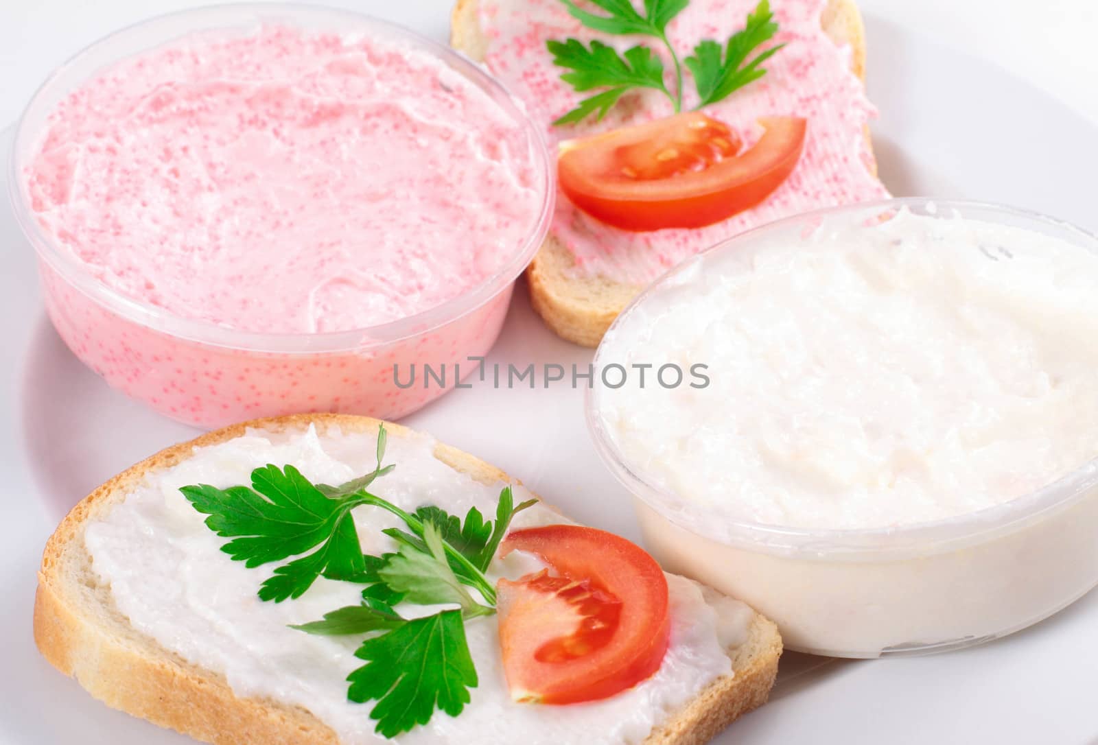 two toasts on plate close up