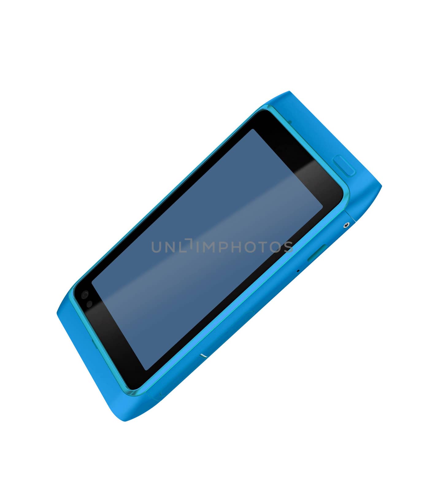 Blue Smartphone isolated on white by shutswis