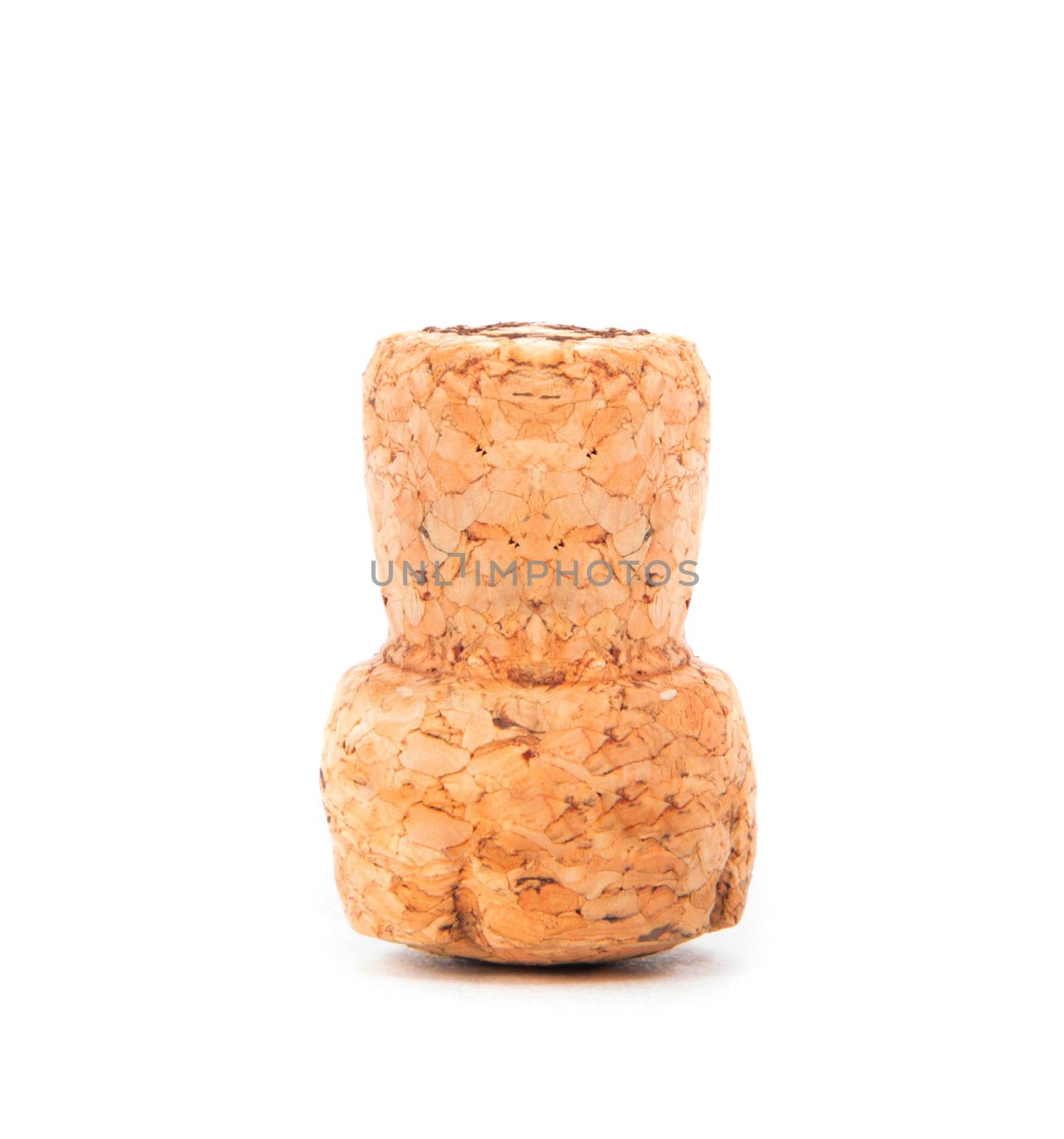 Cork from champagne isolated on white