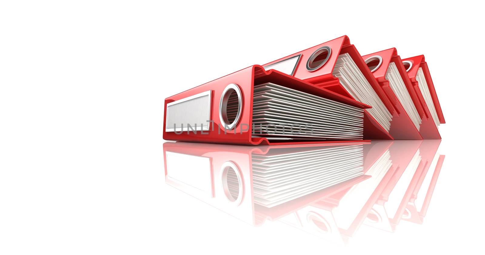 Red office binder folders. 3D by djmilic