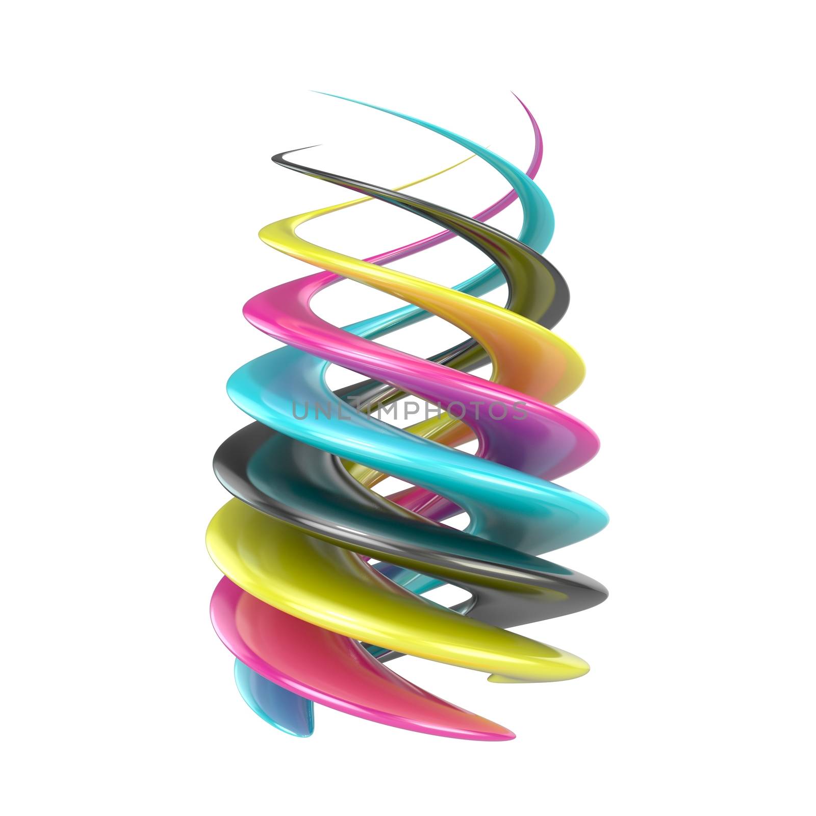 CMYK abstract shape. 3D by djmilic