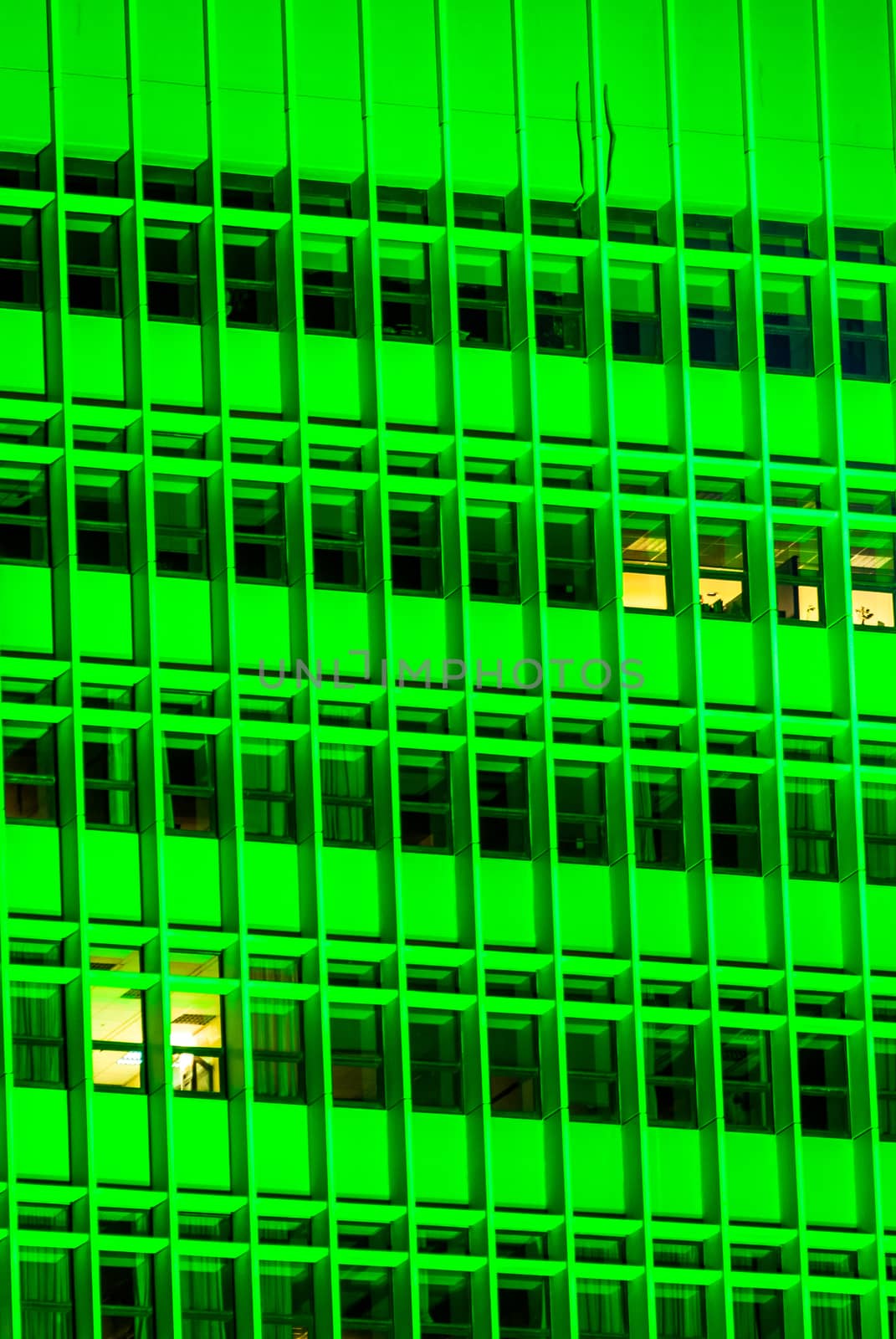 Green tall building by merge