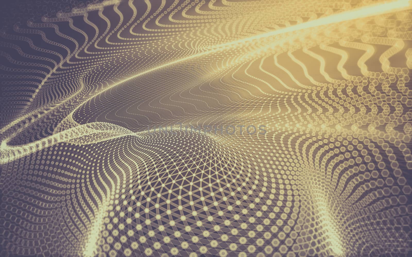 Abstract polygonal space low poly dark background with connecting dots and lines. Connection structure. 3d rendering