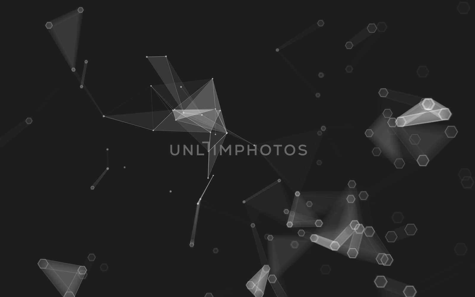 Abstract polygonal space low poly dark background with connecting dots and lines. Connection structure. 3d rendering