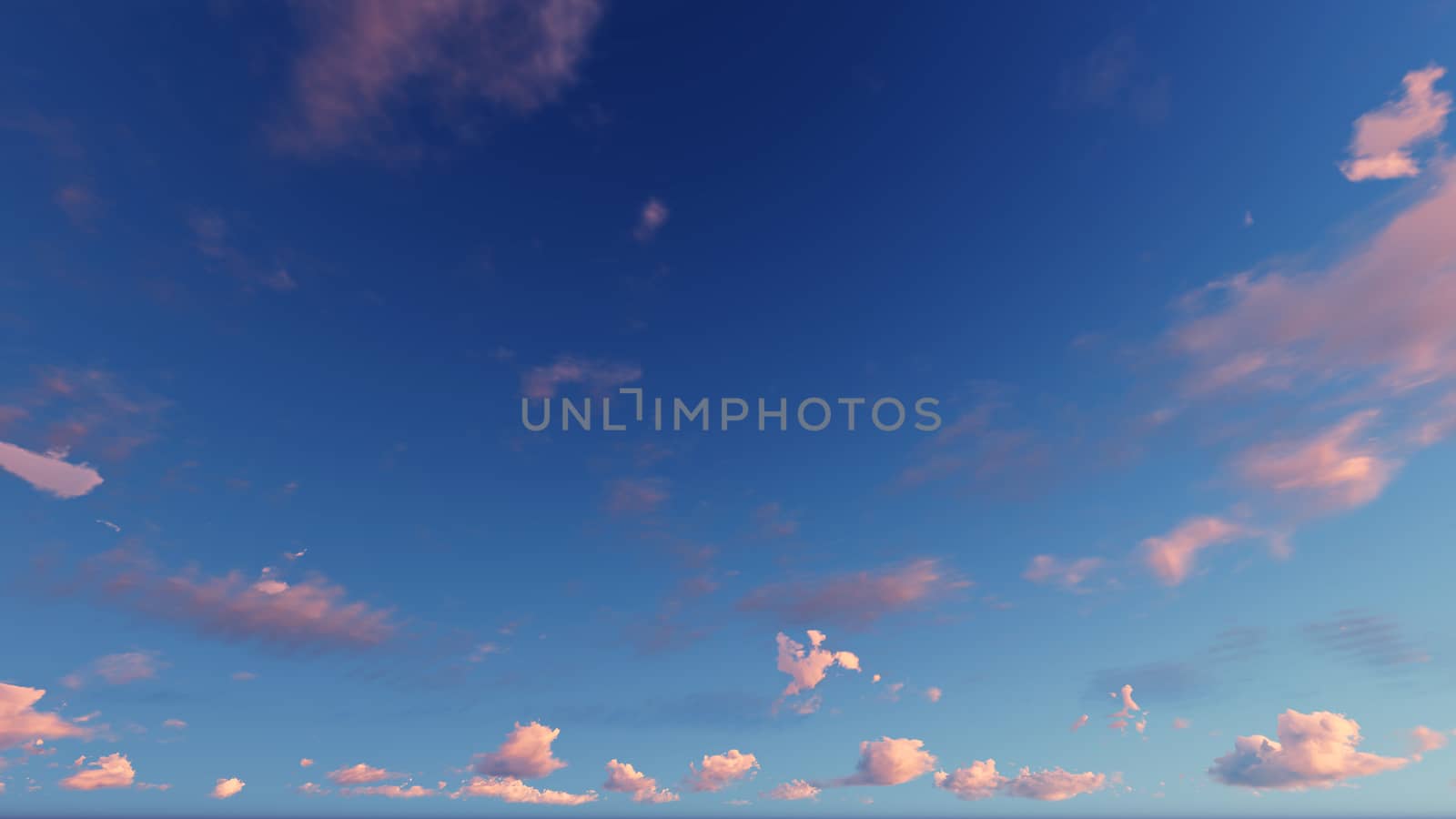 Cloudy blue sky abstract background, blue sky background with tiny clouds, 3d rendering

