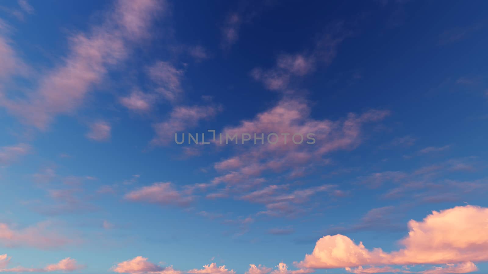 Cloudy blue sky abstract background, blue sky background with tiny clouds, 3d rendering

