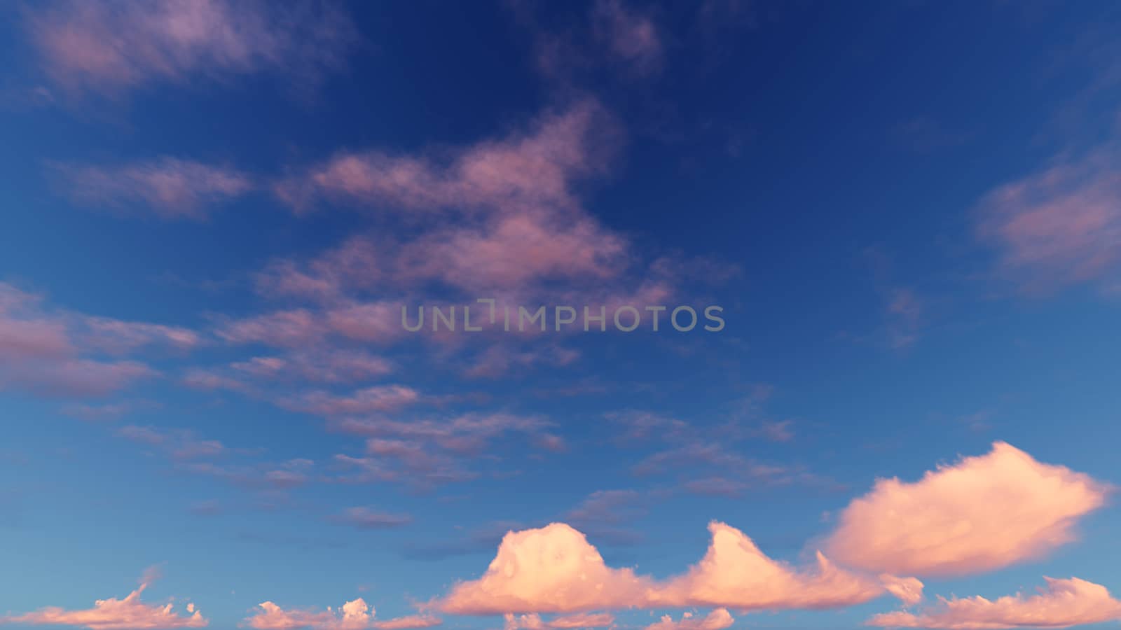 Cloudy blue sky abstract background, blue sky background with tiny clouds, 3d rendering

