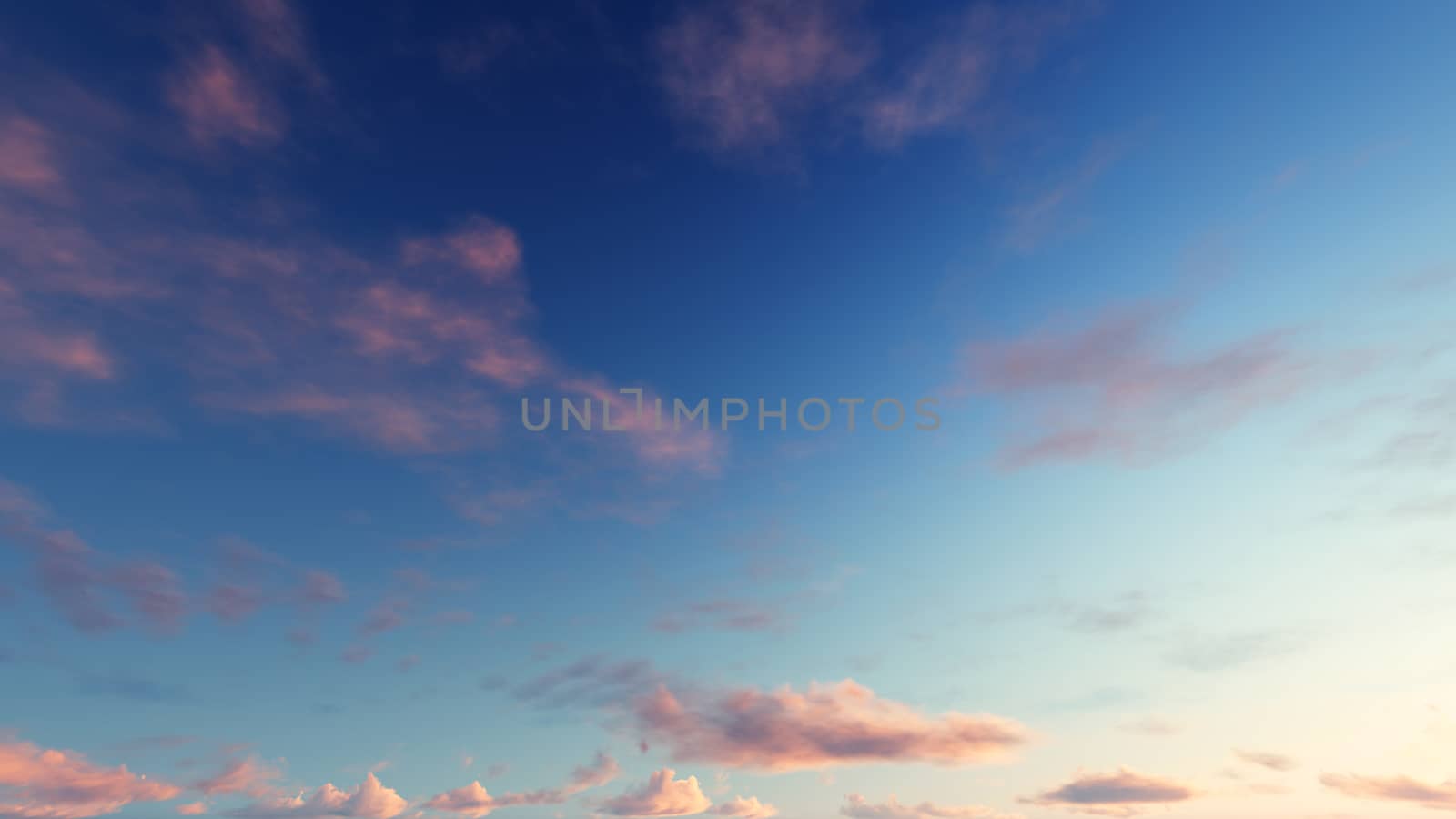 Cloudy blue sky abstract background, blue sky background with tiny clouds, 3d rendering

