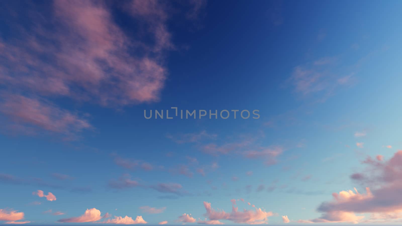 Cloudy blue sky abstract background, blue sky background with tiny clouds, 3d rendering

