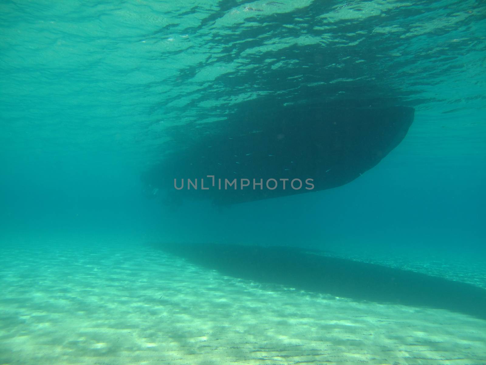 ship underwater, shot taken from long distance