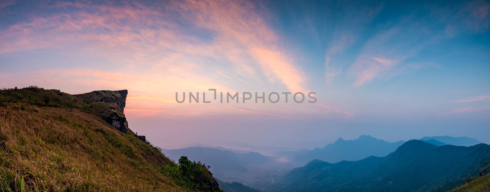 sunrise rock mountains  Phu Chi Fa View Point at Thoeng District, Chiang Rai Province,Thailand