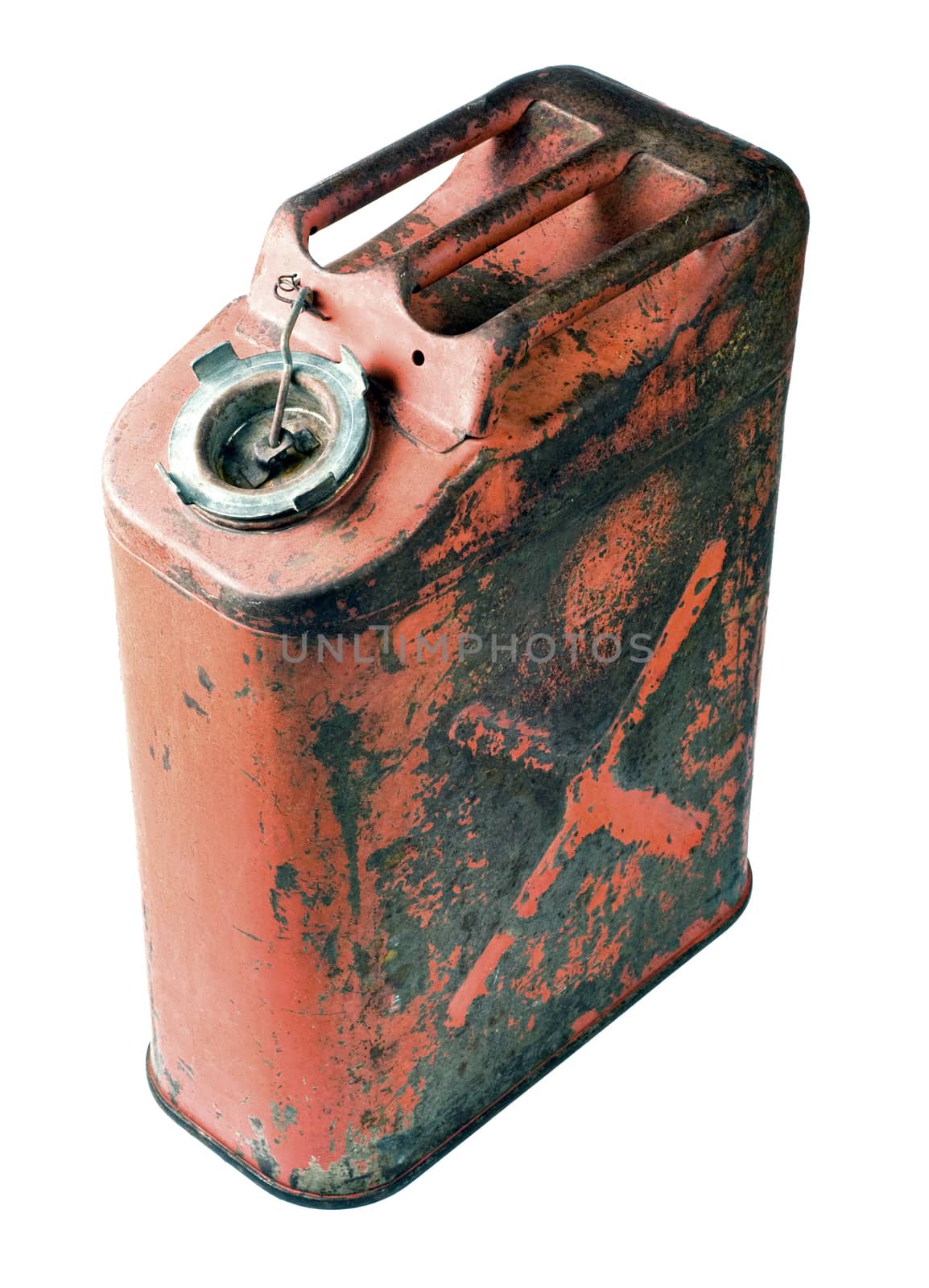 Old Gas  Can Isolated With Clipping Path by rcarner