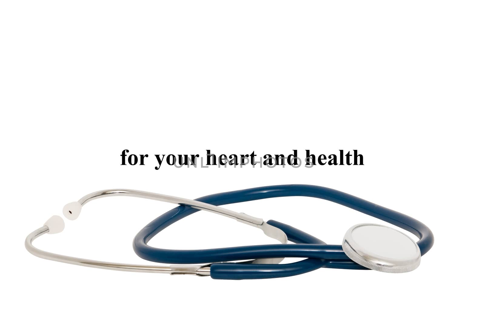 Stethoscope isolated on a white background with a clipping path with easily removed text if nessesary