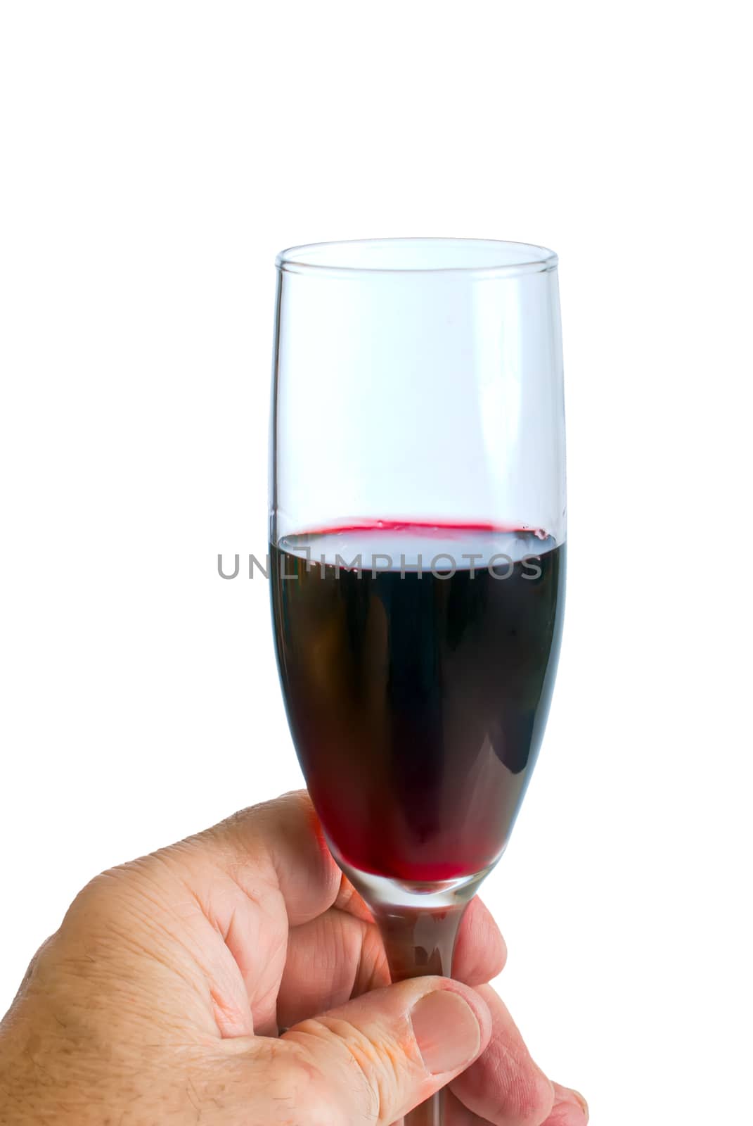 Tasting a small glass of red wine