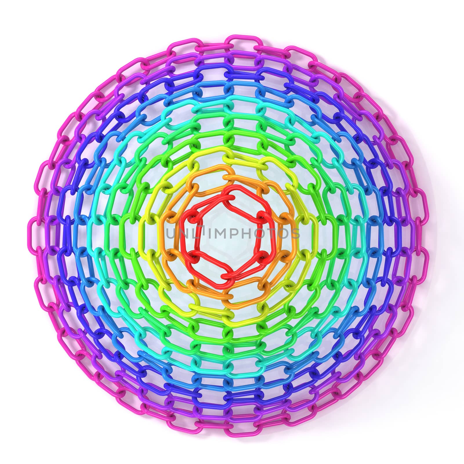 Colorful concentric circles made of chain by djmilic