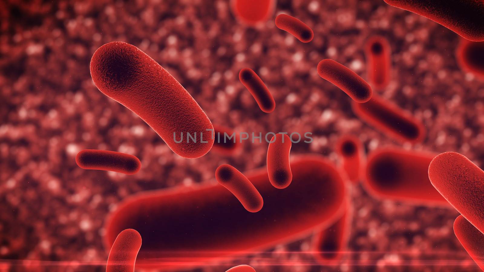 3D rendering of Bacteria virus under microscope