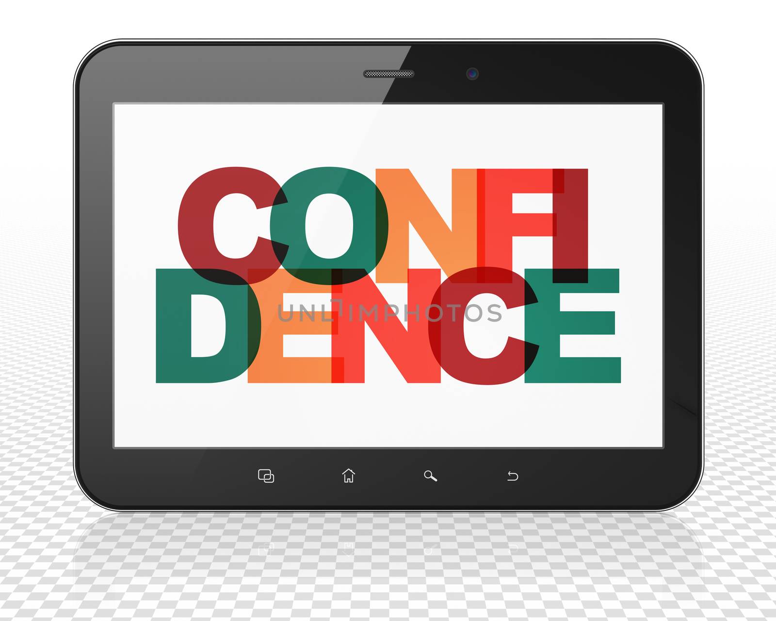 Business concept: Tablet Pc Computer with Confidence on  display by maxkabakov