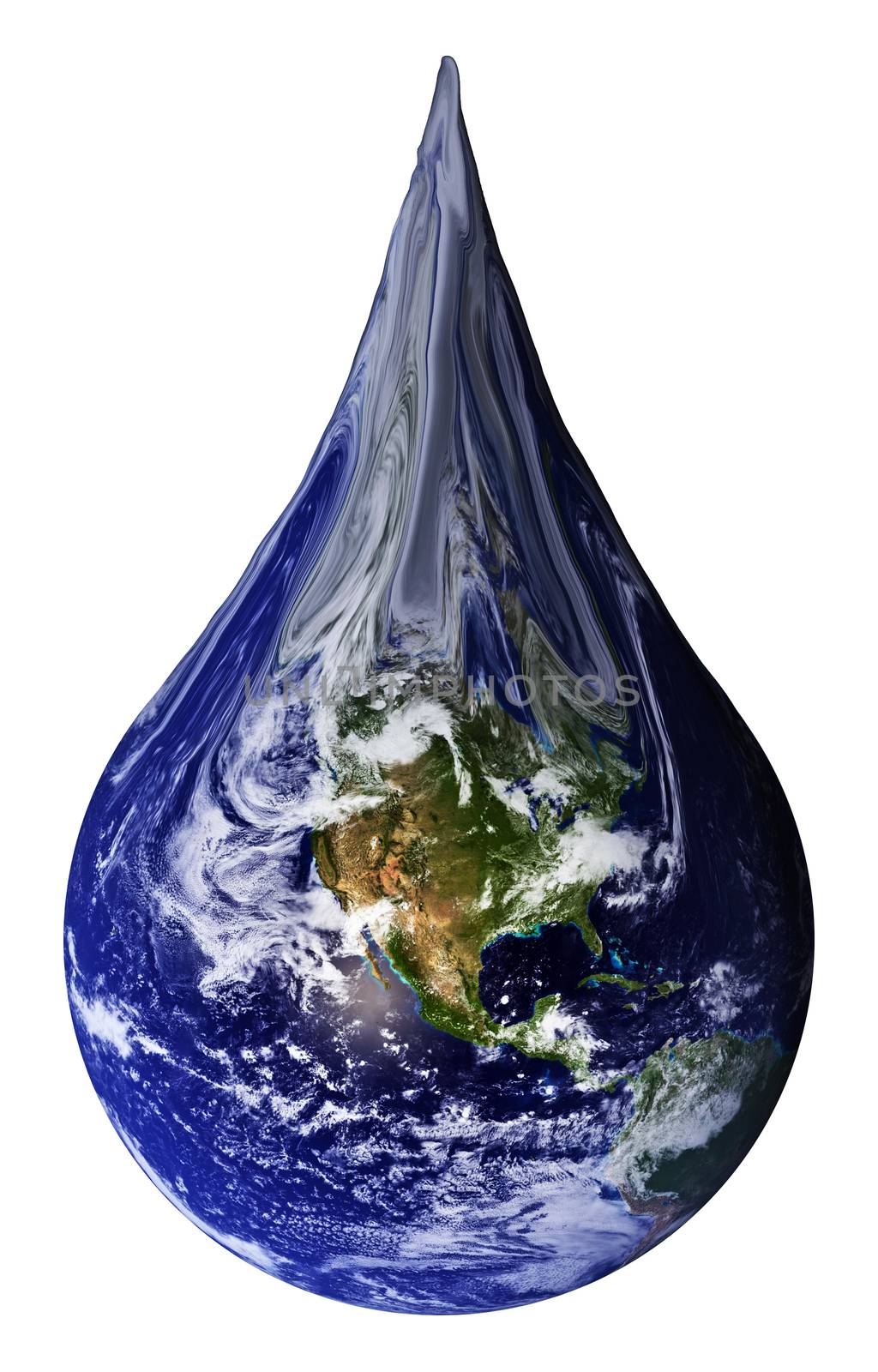 The Earth shaped as a teardrop. From a NASA image