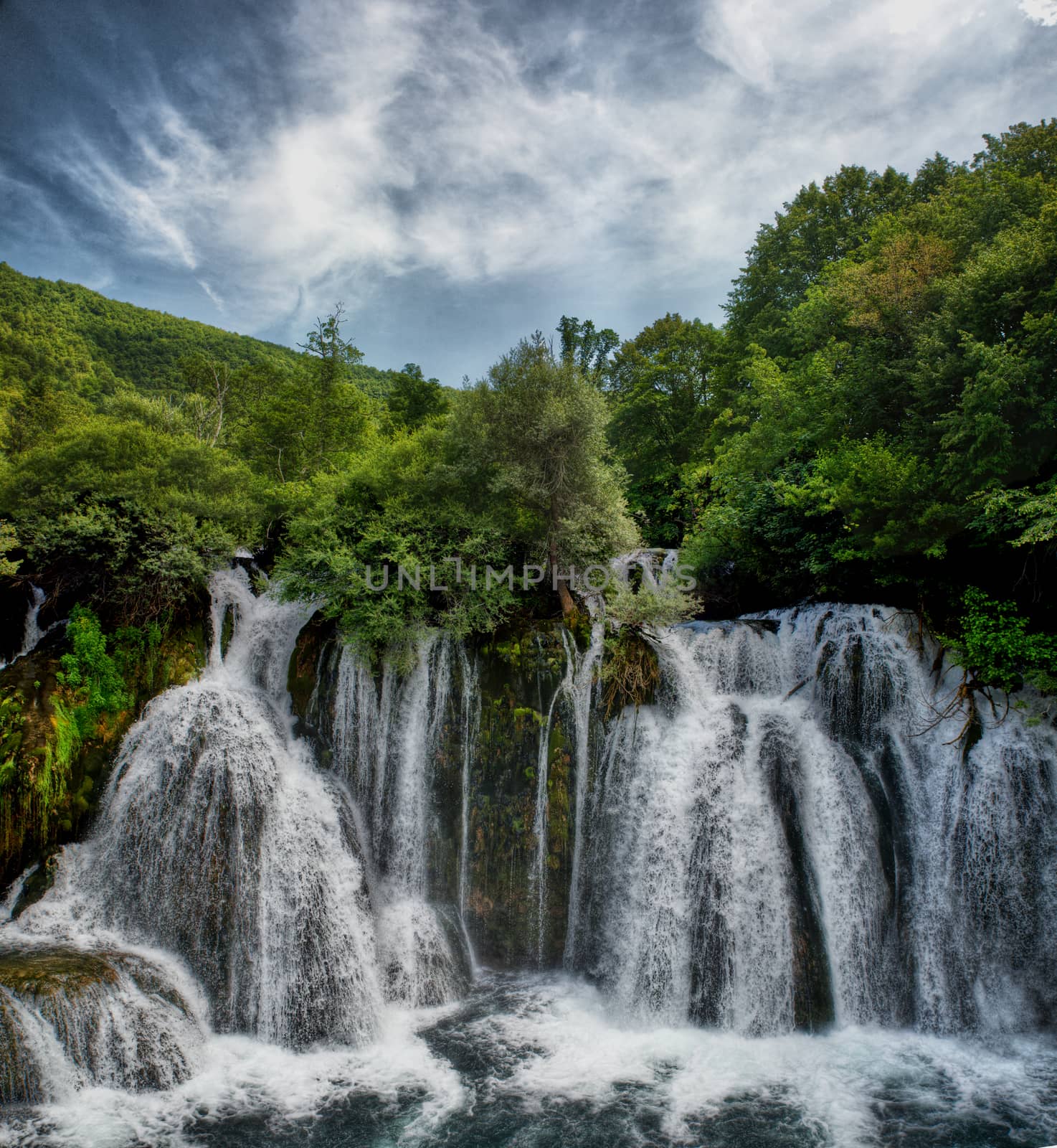 nice Plitvice Lakes national park waterfall, Plitvica, croatia