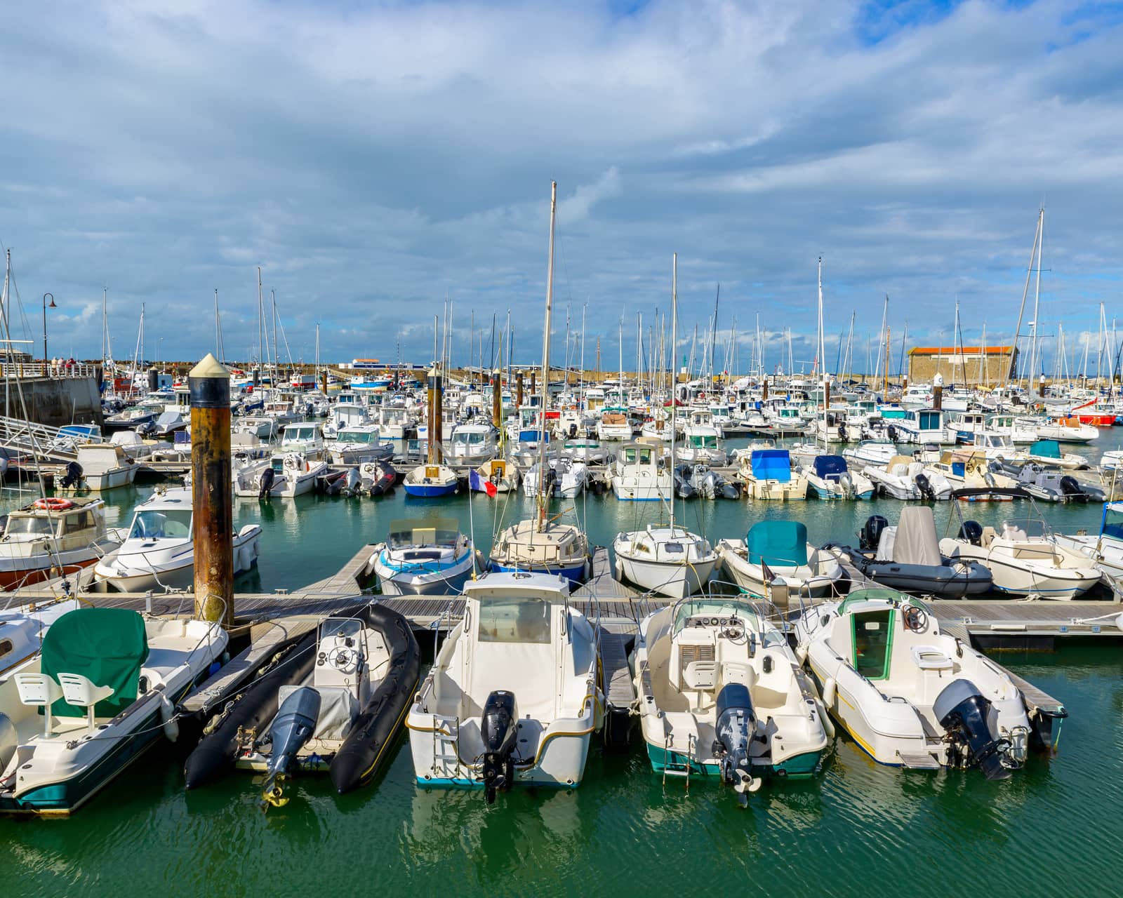 Boats in the port of l'Herbaudière on Noirmoutier Island, France