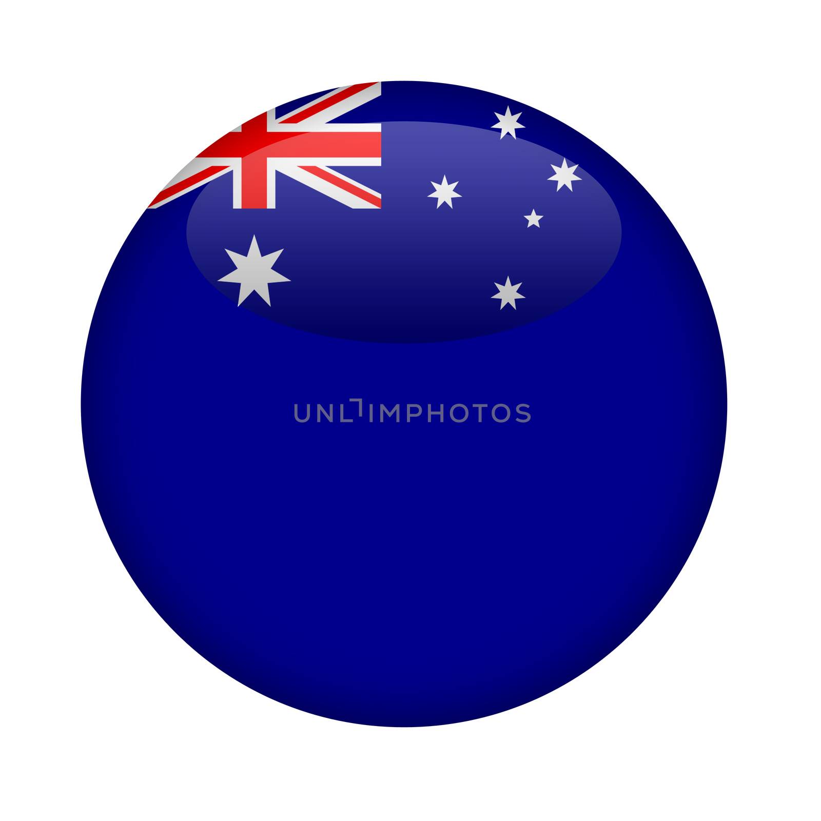 Blank Australia button with copy space on a white background.