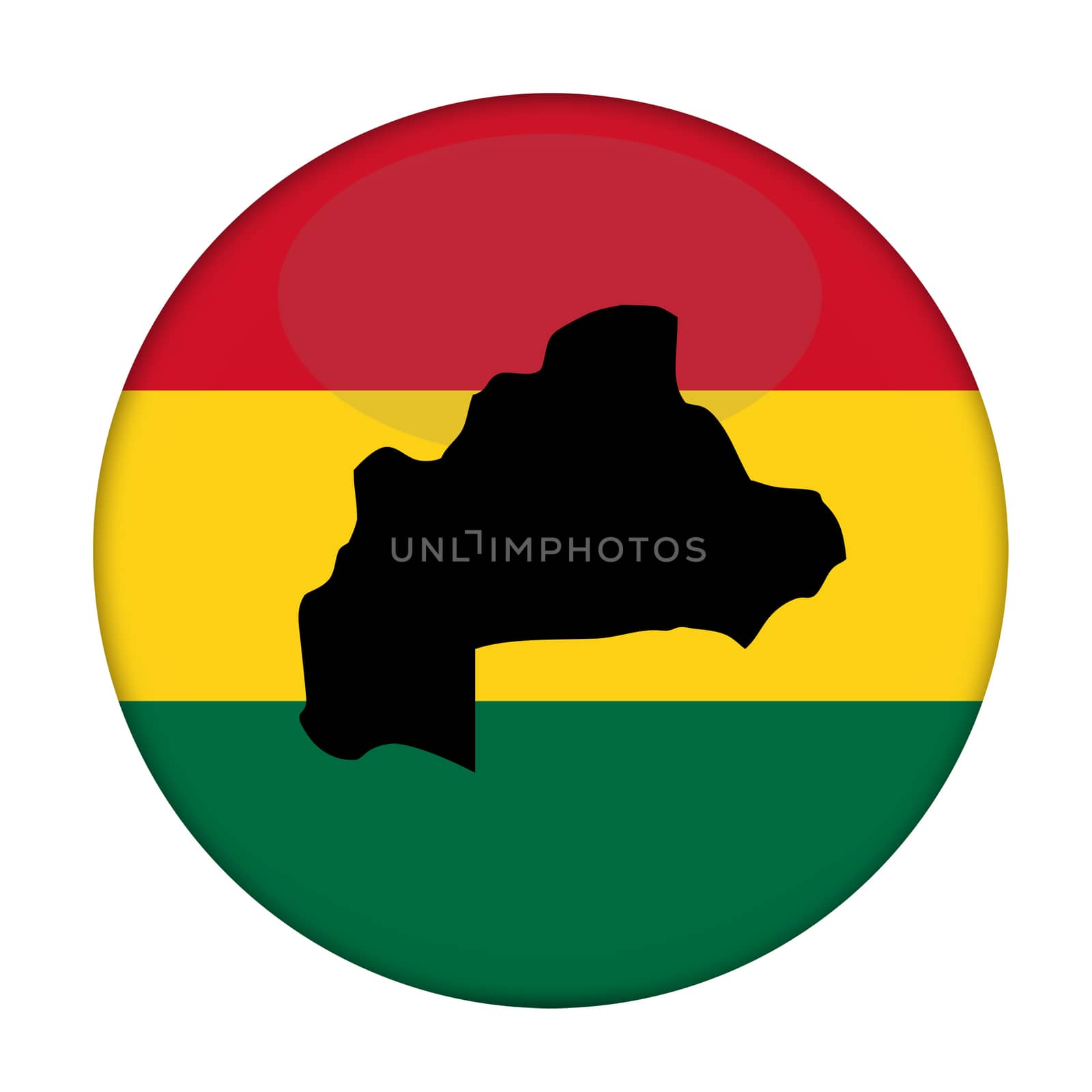 Burkina map on a Rastafarian flag button by speedfighter